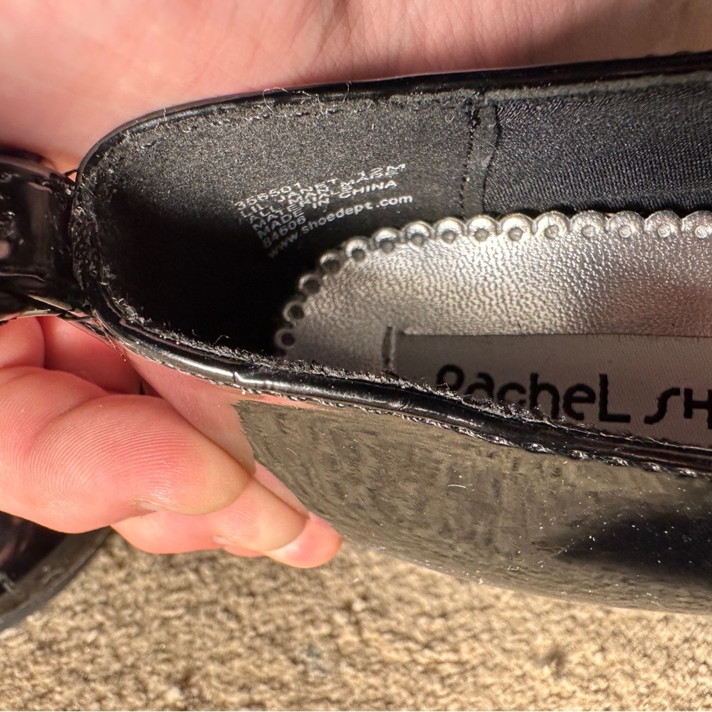 Rachel shoes Lil janet dress shoes black with glittery bow on ankle strap Sz 12 - Picture 6 of 8